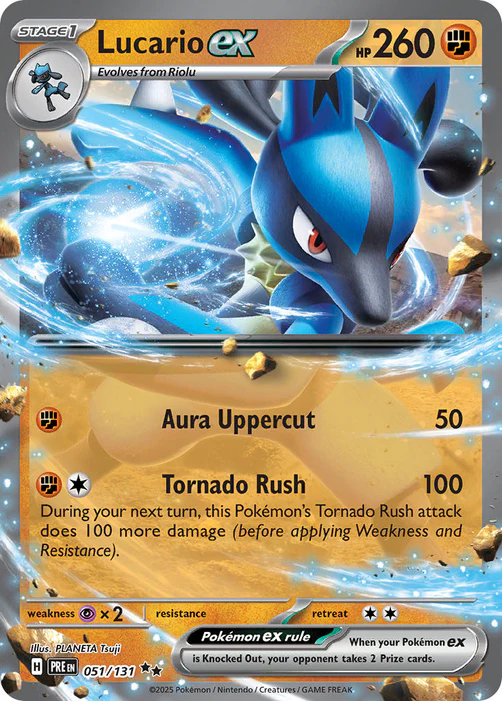 Lucario ex 051/131 Double Rare Pokemon Card (Scarlet & Violet Prismatic Evolutions)