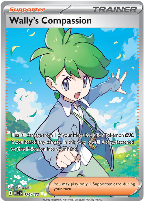 Wally's Compassion 176/132 Ultra Rare Pokemon Card (Mega Evolution Base Set ME01)