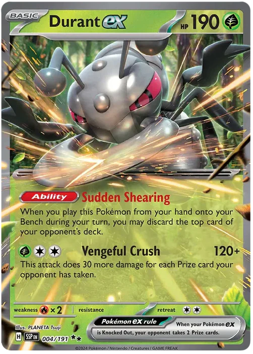Durant ex 004/191 Double Rare Pokemon Card (Scarlet & Violet Surging Sparks)