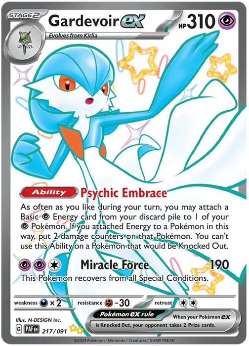 Gardevoir ex 217/091 Shiny Ultra Rare Pokemon Card (SV 4.5 Paldean Fates)