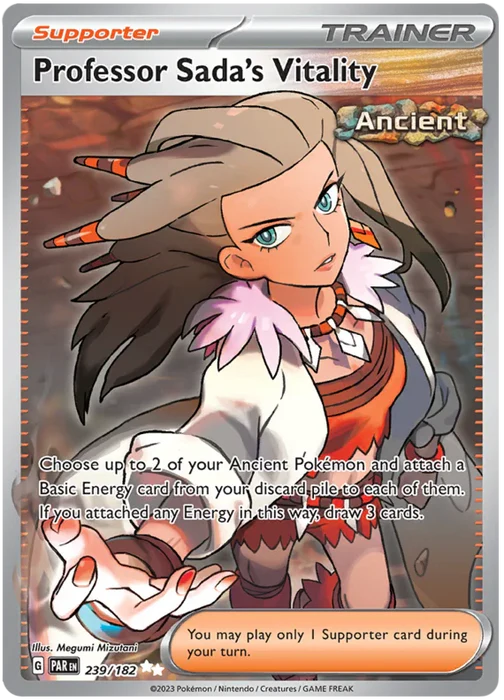 Professor Sada's Vitality 239/182 Ultra Rare Pokemon Card (SV04 Paradox Rift)