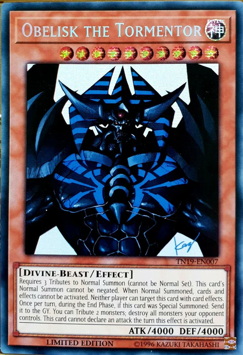 TN19-EN007 Obelisk the Tormentor Prismatic Secret Rare Limited Edition (Yu-Gi-Oh! TCG)