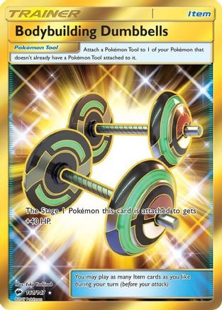 Bodybuilding Dumbbells (Secret) (161/147) - SM Burning Shadows Holofoil