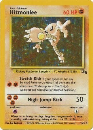Hitmonlee (7/62) - Fossil Unlimited Holofoil