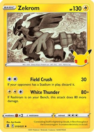 Zekrom (10/025) - Celebrations Holofoil