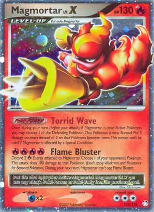 Magmortar Lv.X (123/123) - Mysterious Treasures Holofoil