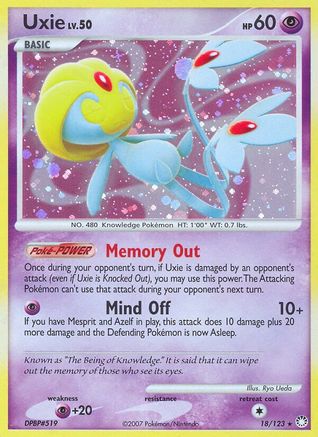 Uxie (18/123) - Mysterious Treasures Holofoil