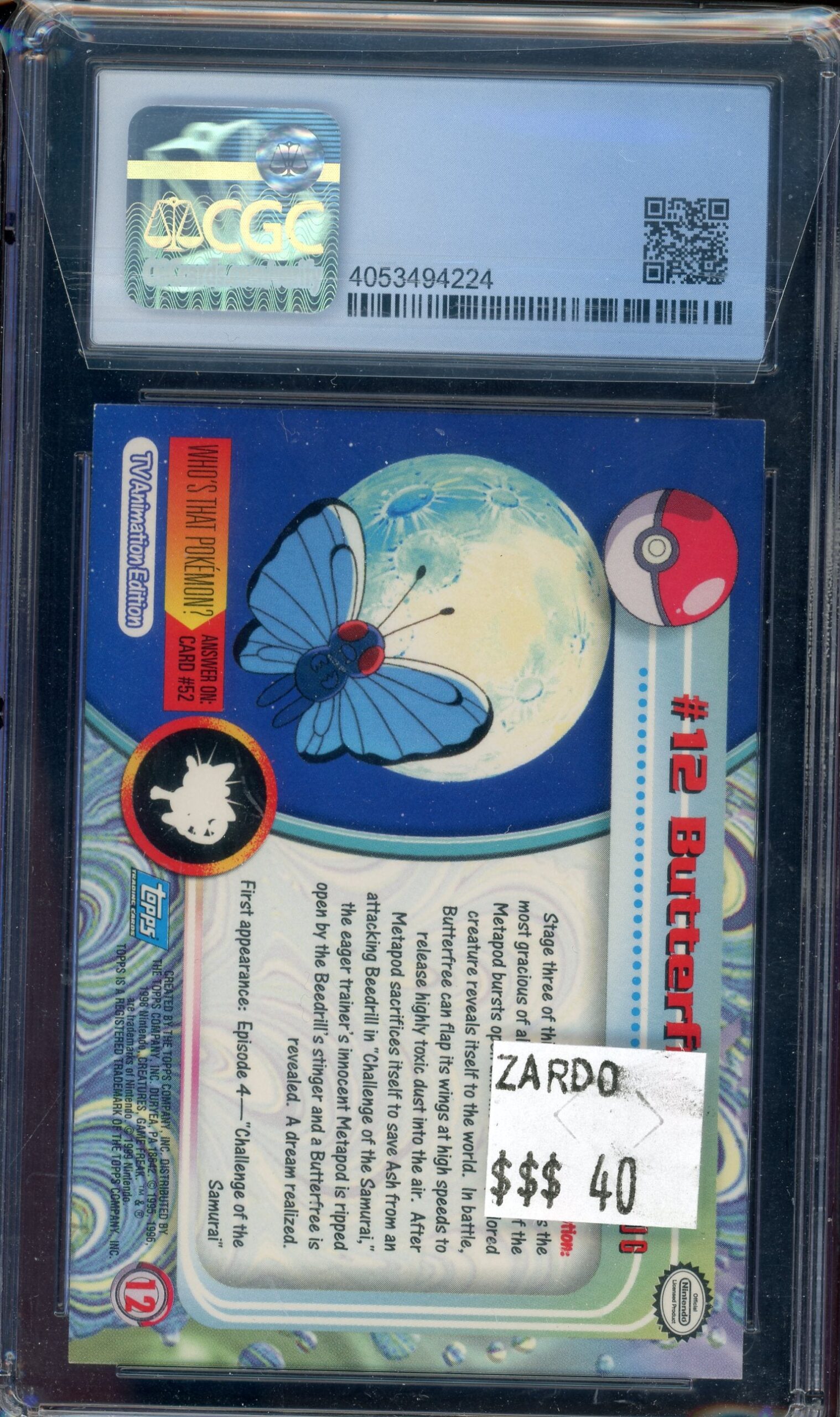 CGC 9 BUTTERFREE TOPPS SILVER FOIL - Image 2