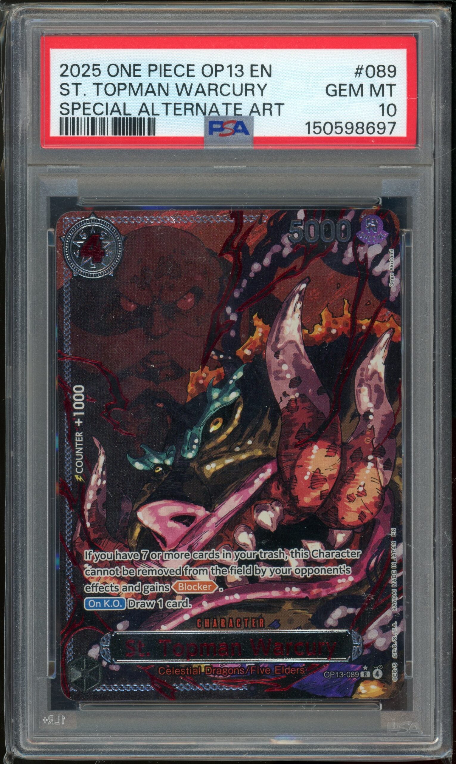 OP13 GOD DEMON PACK SEQUENTIAL PSA 10 (5 SLABS) - Image 2